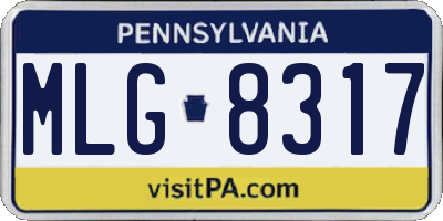 PA license plate MLG8317