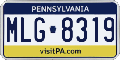 PA license plate MLG8319