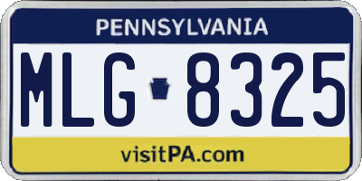 PA license plate MLG8325