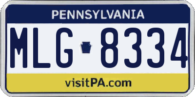 PA license plate MLG8334