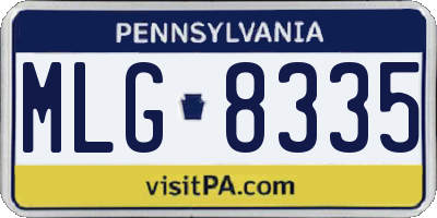PA license plate MLG8335