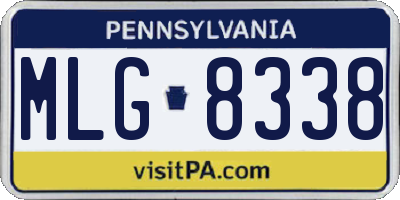 PA license plate MLG8338