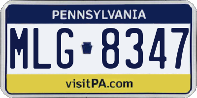 PA license plate MLG8347