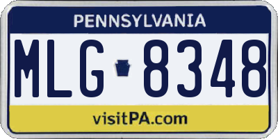 PA license plate MLG8348