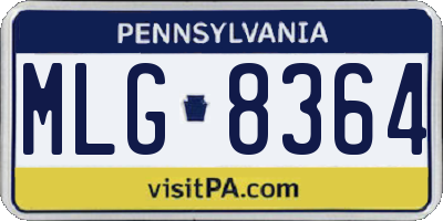 PA license plate MLG8364