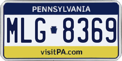 PA license plate MLG8369