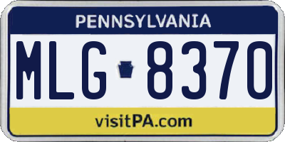 PA license plate MLG8370