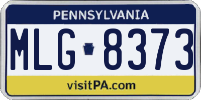 PA license plate MLG8373