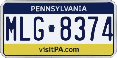 PA license plate MLG8374