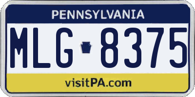 PA license plate MLG8375