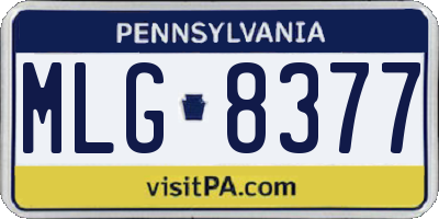 PA license plate MLG8377
