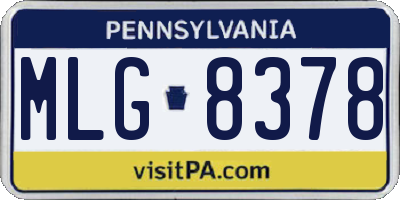 PA license plate MLG8378