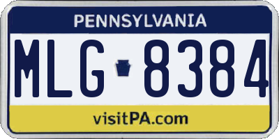 PA license plate MLG8384