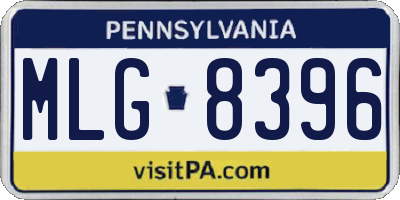 PA license plate MLG8396