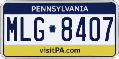 PA license plate MLG8407