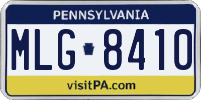 PA license plate MLG8410
