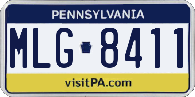 PA license plate MLG8411