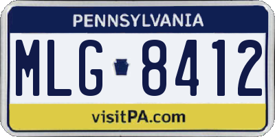PA license plate MLG8412