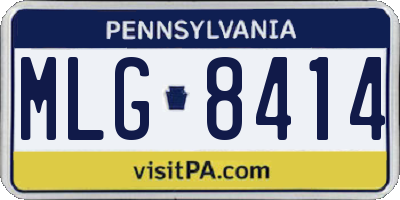 PA license plate MLG8414