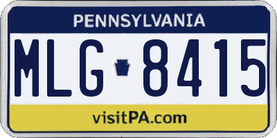 PA license plate MLG8415