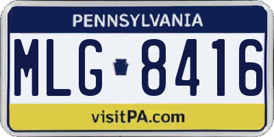 PA license plate MLG8416