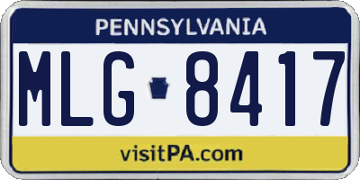 PA license plate MLG8417