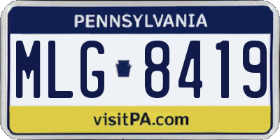 PA license plate MLG8419