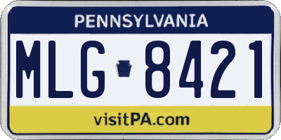 PA license plate MLG8421