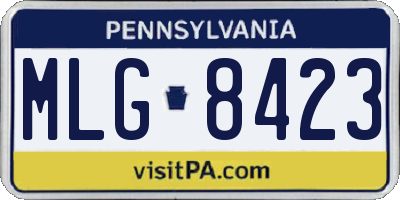 PA license plate MLG8423