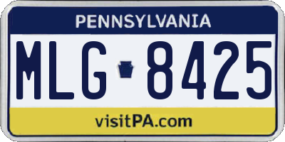 PA license plate MLG8425