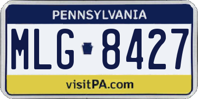 PA license plate MLG8427