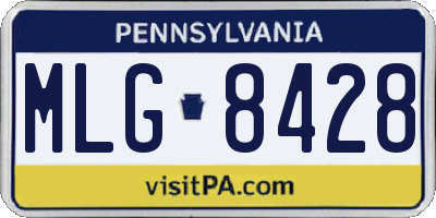 PA license plate MLG8428