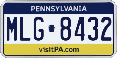 PA license plate MLG8432