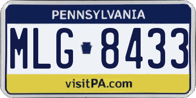 PA license plate MLG8433