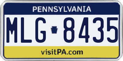 PA license plate MLG8435
