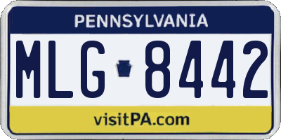 PA license plate MLG8442
