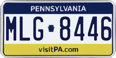 PA license plate MLG8446