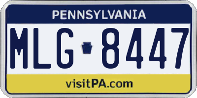PA license plate MLG8447