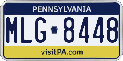 PA license plate MLG8448