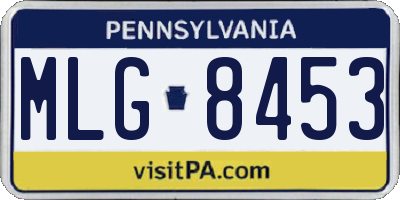 PA license plate MLG8453