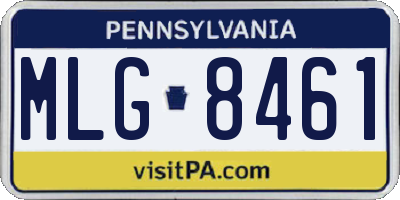 PA license plate MLG8461