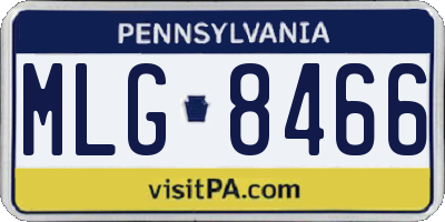 PA license plate MLG8466