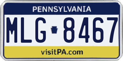 PA license plate MLG8467