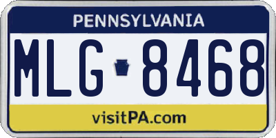 PA license plate MLG8468