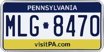 PA license plate MLG8470