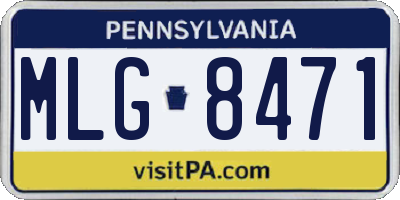 PA license plate MLG8471