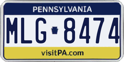 PA license plate MLG8474