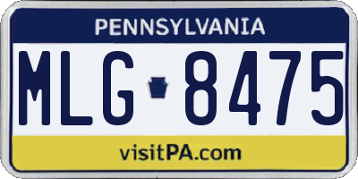 PA license plate MLG8475