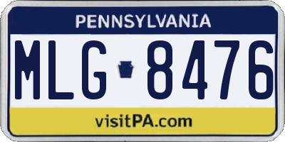 PA license plate MLG8476