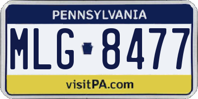 PA license plate MLG8477